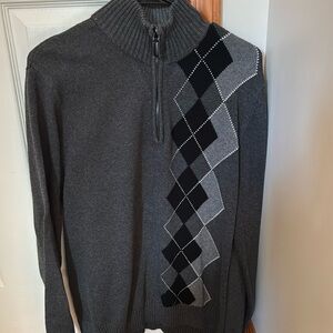 Men’s cotton, 1/4 zip sweater, size medium